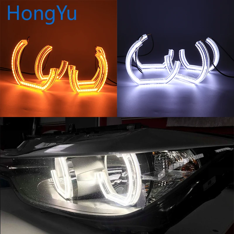 Для BMW 1995 2000 E39 5 серия пред facelift LED Angel Eye Kit двойной белый Янтарный переключатель
