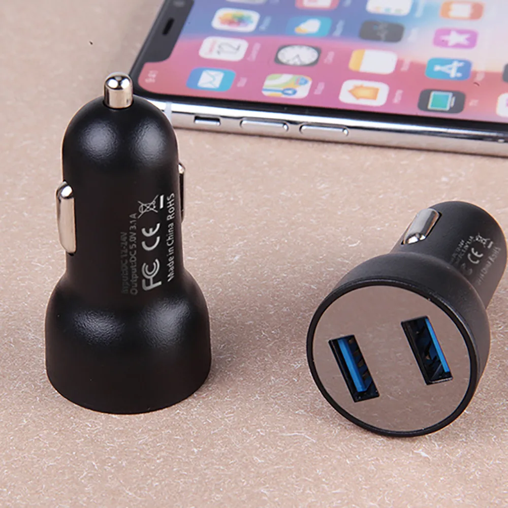 2.1A двойной Переходник USB для зарядки в машине 2 порта ЖК-дисплей 12-24 прикуриватель