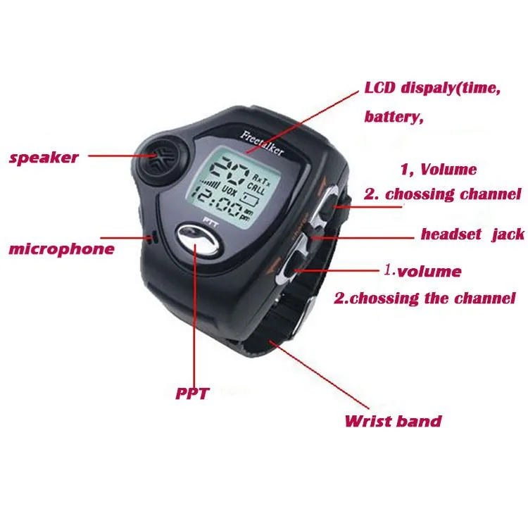Новинка 2 шт. портативные часы с подсветкой радио пара цифровые VOX Walkie Talkie часы для Интерком переговорные два наручных часов способ радио