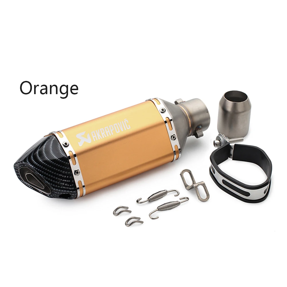 Orange Akrapovic выхлопной мотоцикл выхлопной дБ убийца для honda hornet cb600f yamaha cygnus ktm 1190 r suzuki ltz 400 yamaha mt 125 - Color: Orange