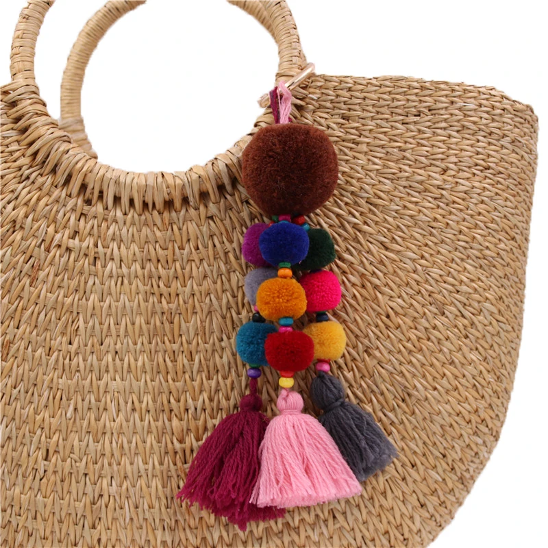 1 шт. деревянные бусины в богемном стиле|key chains pompom|beads key chainpompom |