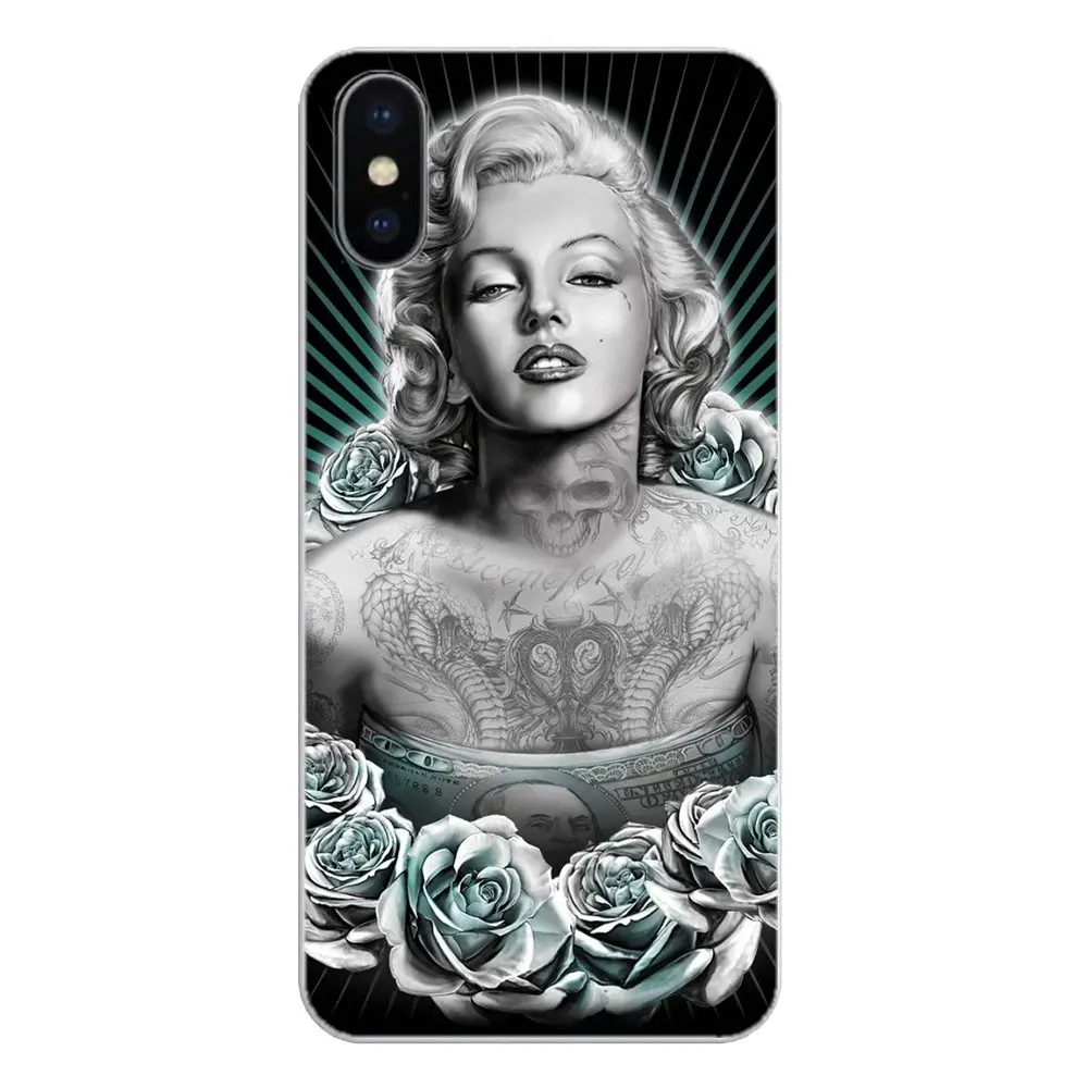 Прозрачные мягкие чехлы для LG G7 Q6 Q7 Q8 Q9 V30 X Power 2 3 OnePlus 3T 5T 6T marylin monroe tatooe |