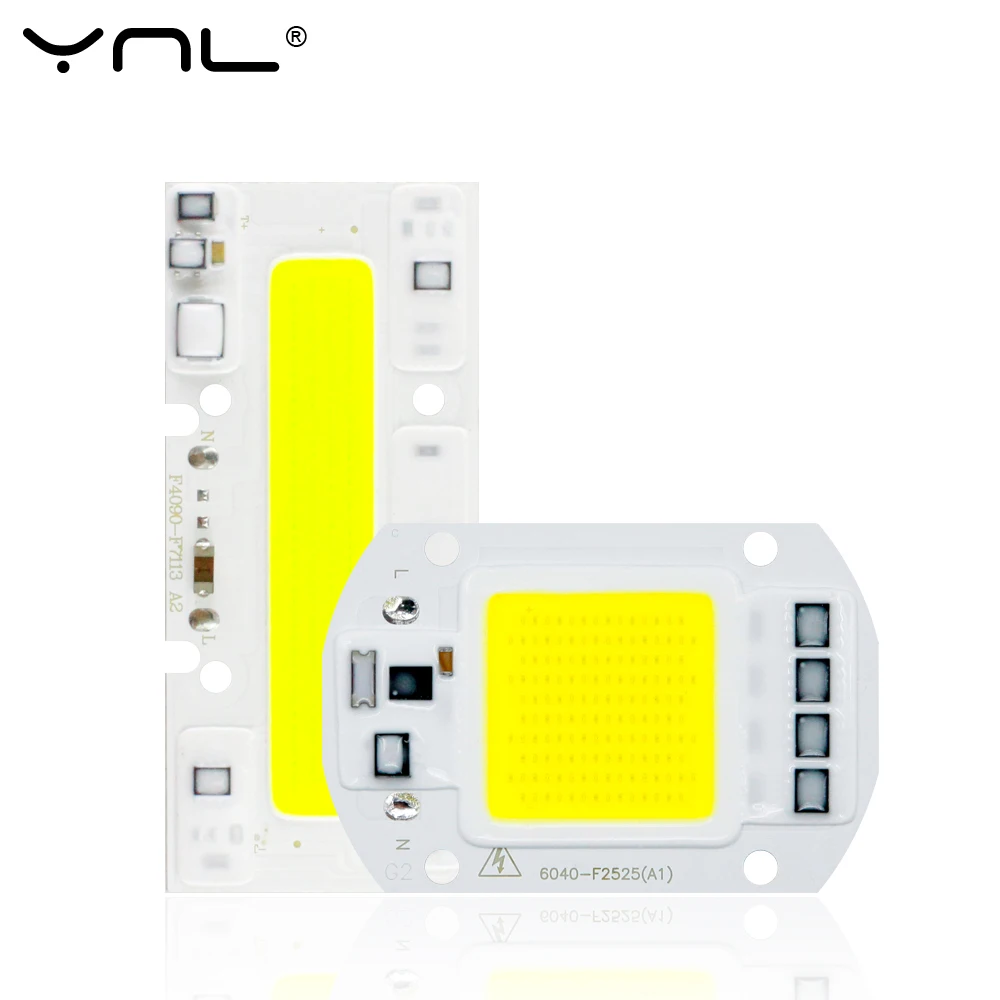 YNL COB светодиодный ламповый светильник 10 Вт 20 30 50 70 100 чип бисер 220 В вход IP65 Smart IC для