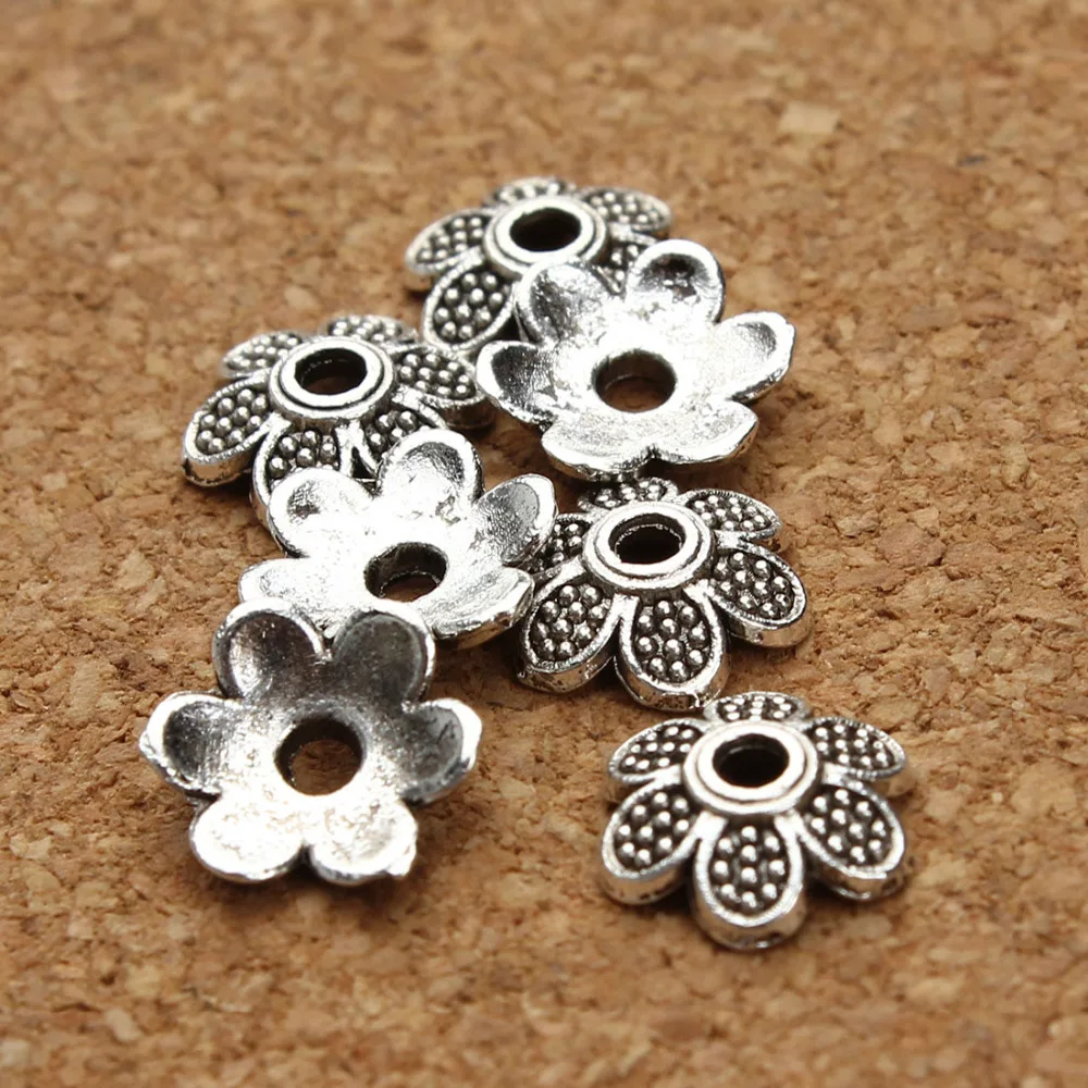 100 шт./лот антиквидовые Полые бусины из цветков сплав сосуд шляпка с цветком