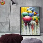 Набор для рисования по номерам, сделай сам, пейзаж, дождевой зонт, декомпрессионная живопись, для гостиной