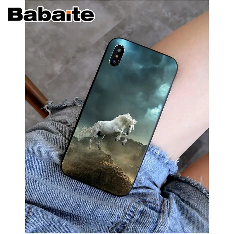 Babaite с принтом животного, лошади DIY Роскошный Высокий протектор на конце чехол для Apple iPhone 8 7 6 6S Plus X XS MAX 5 5S SE XR мобильных телефонов