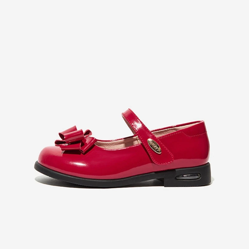 Туфли из натуральной кожи для девочек новинка весны 2019 вечерние туфли с бантом