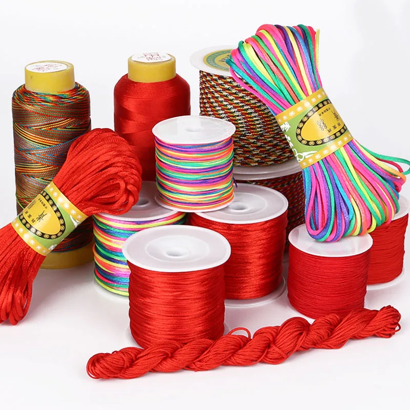 Китайские узлы шелковистый шнур макраме плетеная нить для бисера DIY ремесло