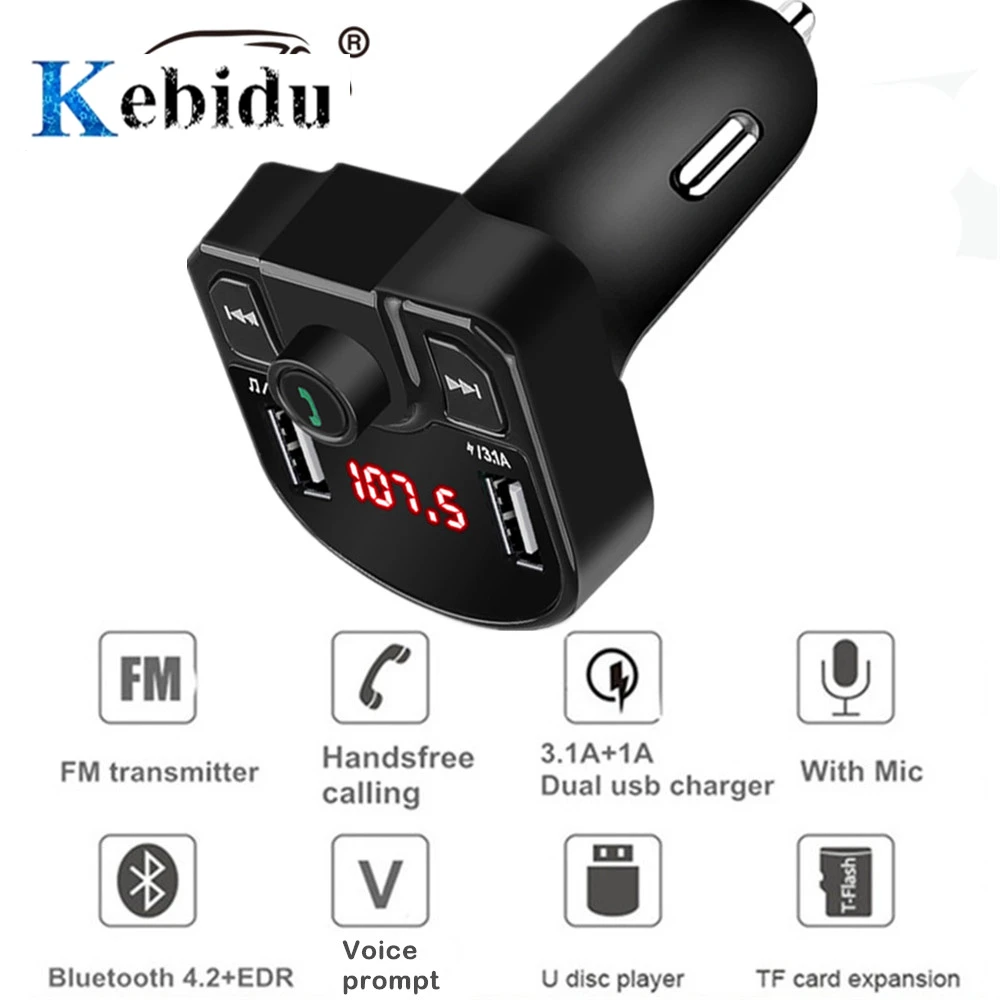 Автомобильный FM-трансмиттер с поддержкой TF-карты и U-диска Bluetooth 4 2 | Мобильные