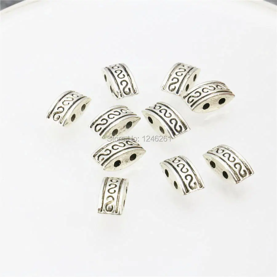 

10PCS Double Hole Carved Lucky DIY Loose Finding Accessories Pendant Wholesale Girl Jewelry Making Design 5x10mm Bracelet Button