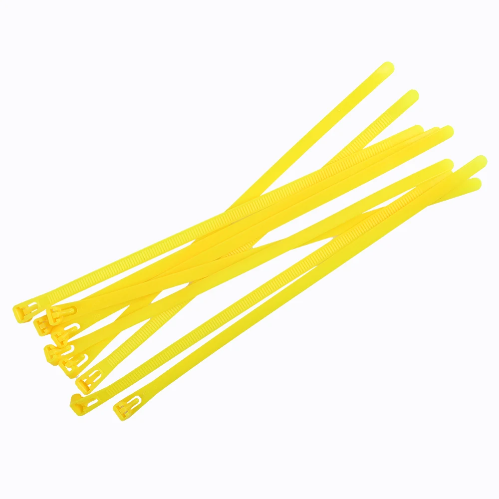 Разъемные нейлоновые кабельные стяжки 300 мм 100 шт. многоразовые пластиковые кабельные стяжки черного цвета нейлоновые стяжки ширина 7,4 мм - Цвет: yellow