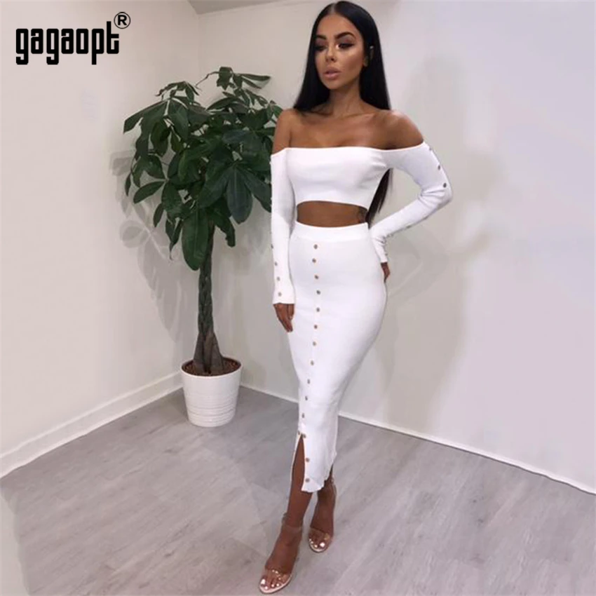 Gagaopt женская одежда лето осень сексуальные вечерние с вырезом лодочкой длинным