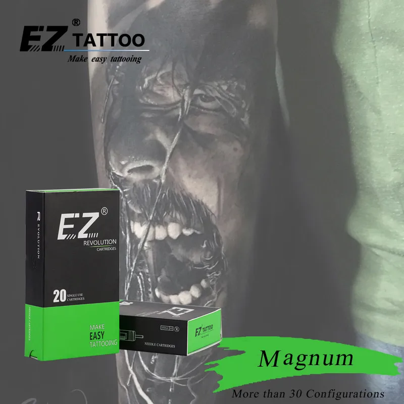 

EZ Revolution Cartridge Needles #08 (0.25 mm) Magnum Tattoo Needles compatible with Cartridge System Tattoo Machine & Grips