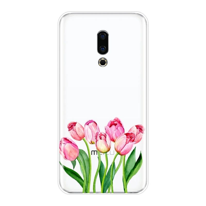 Силиконовый чехол для телефона Meizu Pro 6 7 Plus U10 U20 Цветочный Мягкий с тюльпаном