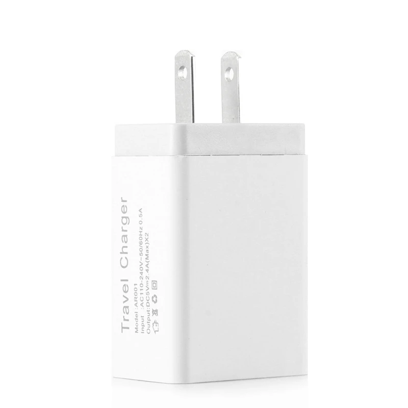 Двойное зарядное устройство USB 5 в 2 4 А адаптер питания с вилкой Стандарта США для