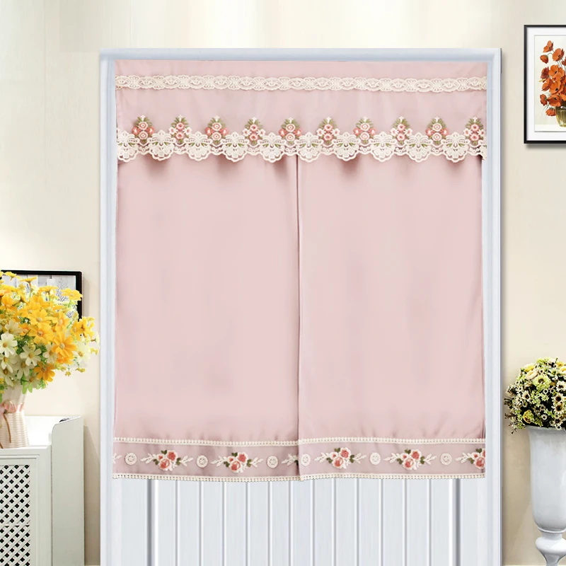 Light Purple Японская дверь-штора Цветочные вышитые короткие занавески s для гостиной спальни ванной кухни сельские шторы половина занавески - Цвет: Light Purple