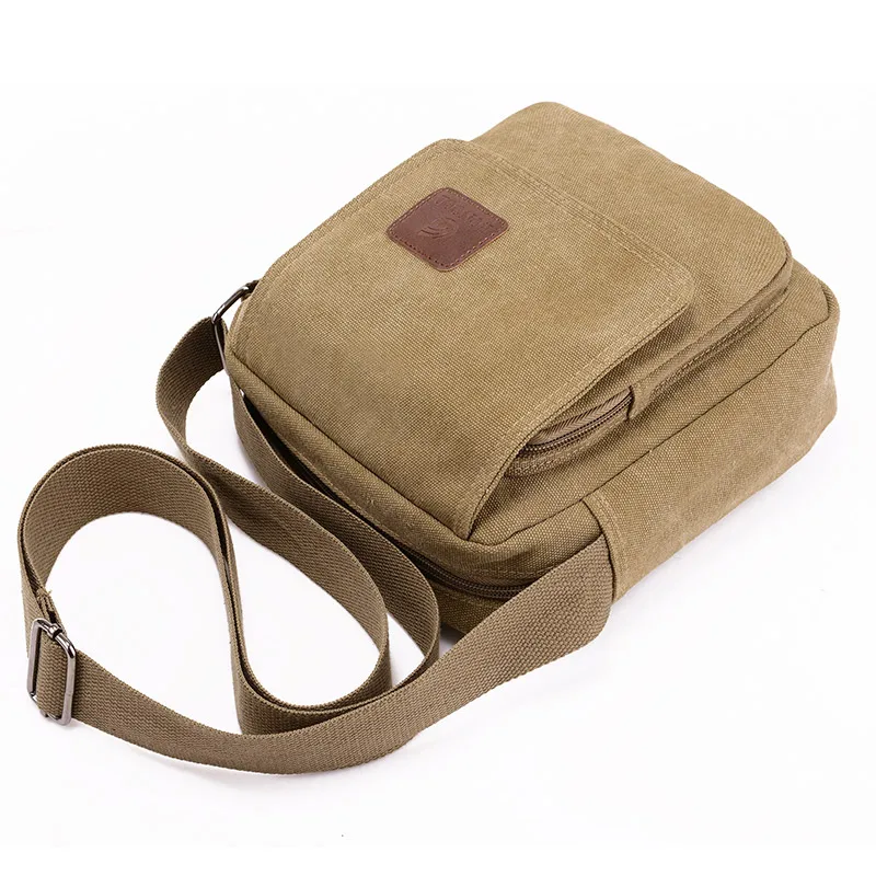 Amarte Brand Canvas Men Crossbody Bag Single Shoulder Man Business Casual Messenger Travel Multi Pockets |