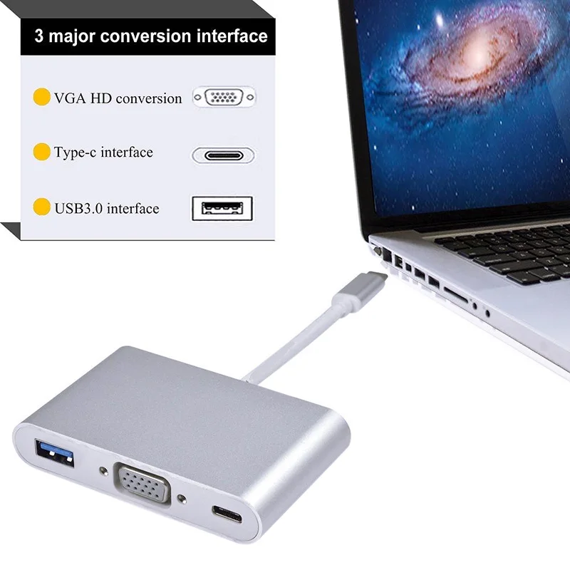 USB 3 1 Тип C к 0 VGA зарядное устройство мульти порт конвертер адаптер
