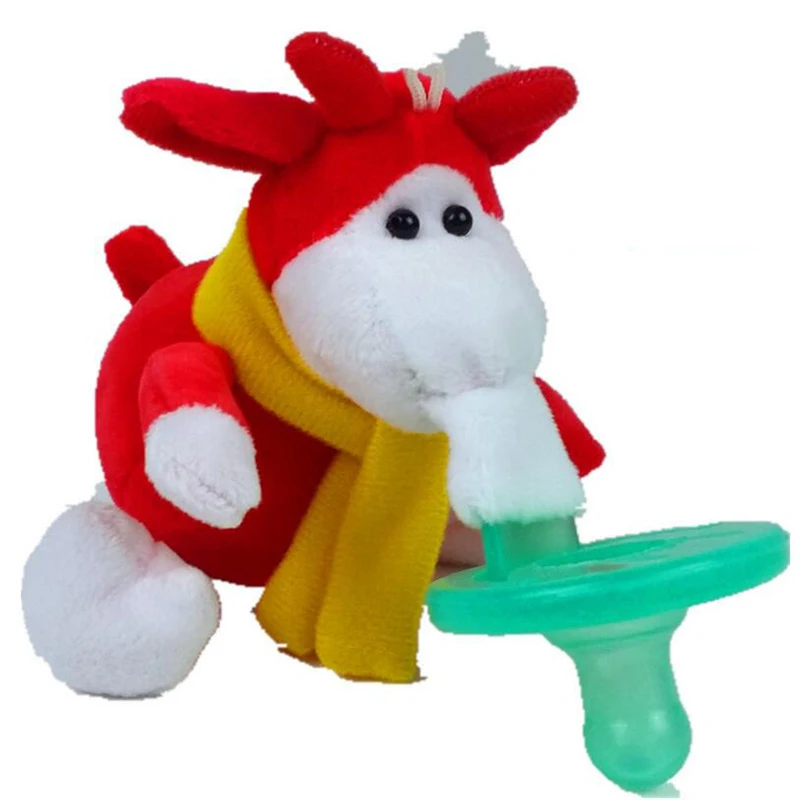 2017 Милая силиконовая Забавная детская соска с зажимами цепи пустышки животными