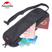 naturehike 295110mm nylon ultra slim travel outdoor sport anti theft license bagpacks black grey hiking running nh15y005 b
