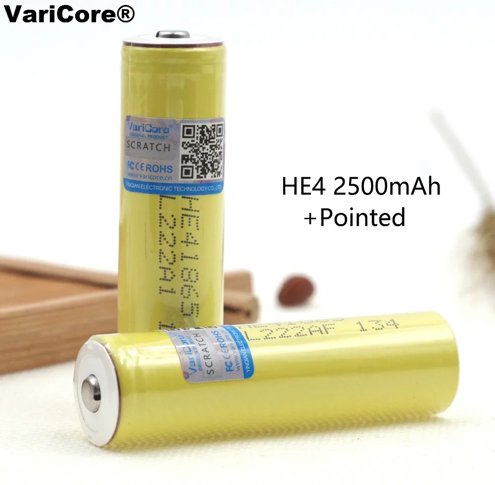 4 шт. Новый оригинальный Varicore HE4 18650 литий ионный аккумулятор 3 7 V 2500 mAh батарея