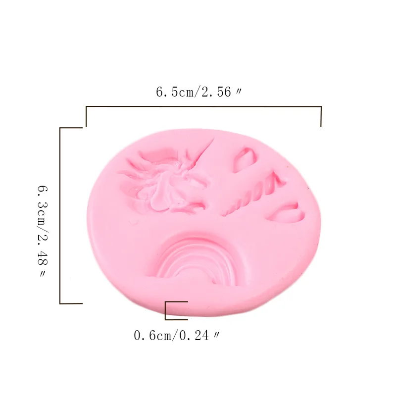 Aomily Unicorn Rainbow Shaped 3D Silicon Chocolate Jelly Candy Cake Bakeware Mold DIY Pastry Bar Ice Soap Mould Baking Tool | Дом и сад