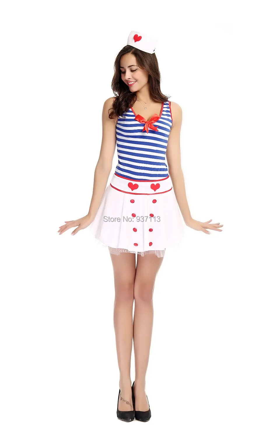 Новое поступление для взрослых женщин сексуальная синяя полоса красное сердце