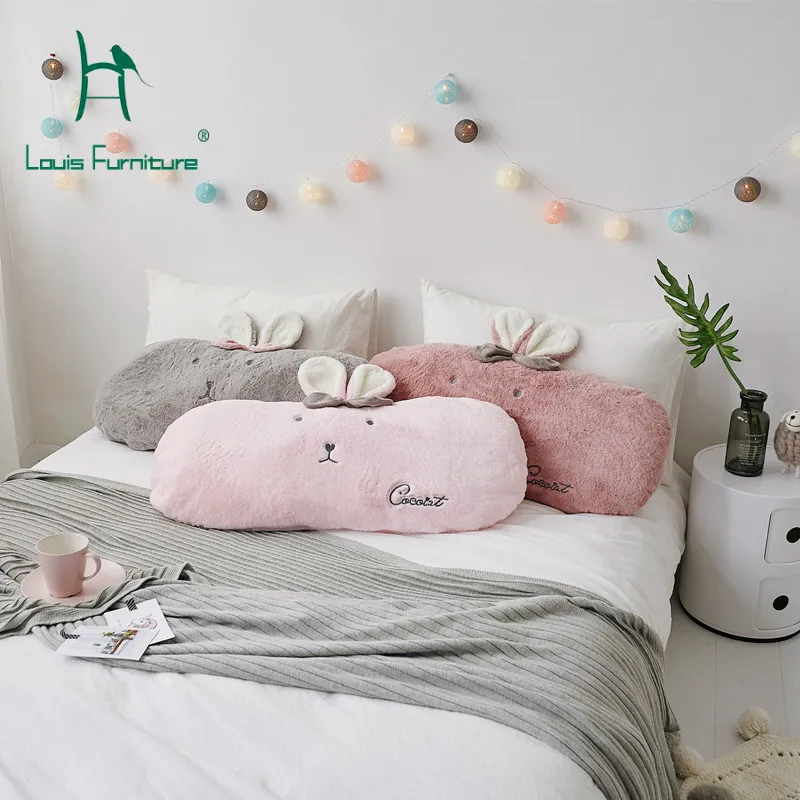 

Louis Fashion Pillows Nordic Rabbit Ears Long Bedroom Sofa Windows Bed Top Backrest Decoration