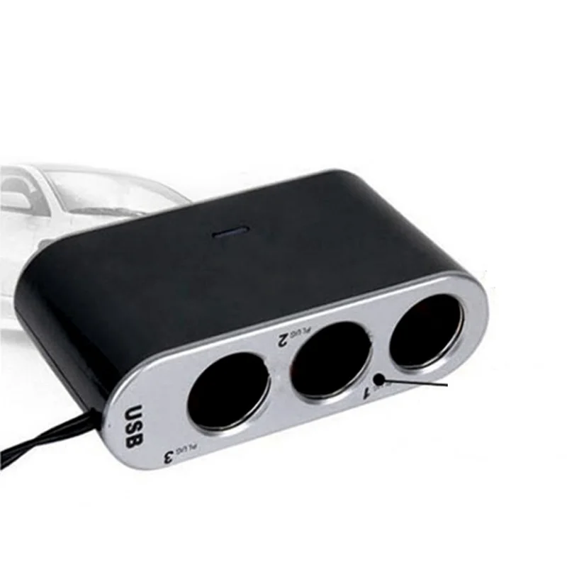 Горячая USB 3 полосная розетка для автомобильного прикуривателя Разветвитель
