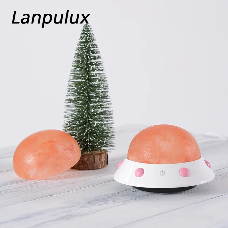 Lanpulux лава лампа UFO форма уникальный дизайн соли ночник USB зарядка глаз Защитные