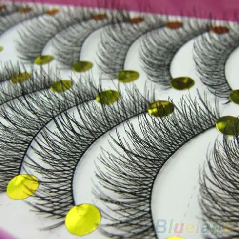 10 пар в комплекте Eyelashs 14 мм ручной работы Красота черный клей для наращивания
