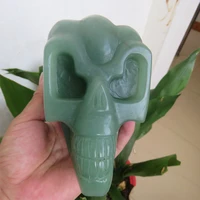 super realistic 1224g natural green aventurine crystal skull hand carved skull reiki healing fengshui decoration allien shape