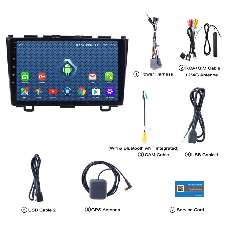 4G Lte All Netcom 9 дюймов Android 1 автомобильный стерео Мультимедийный плеер для Honda CRV 2007 2011