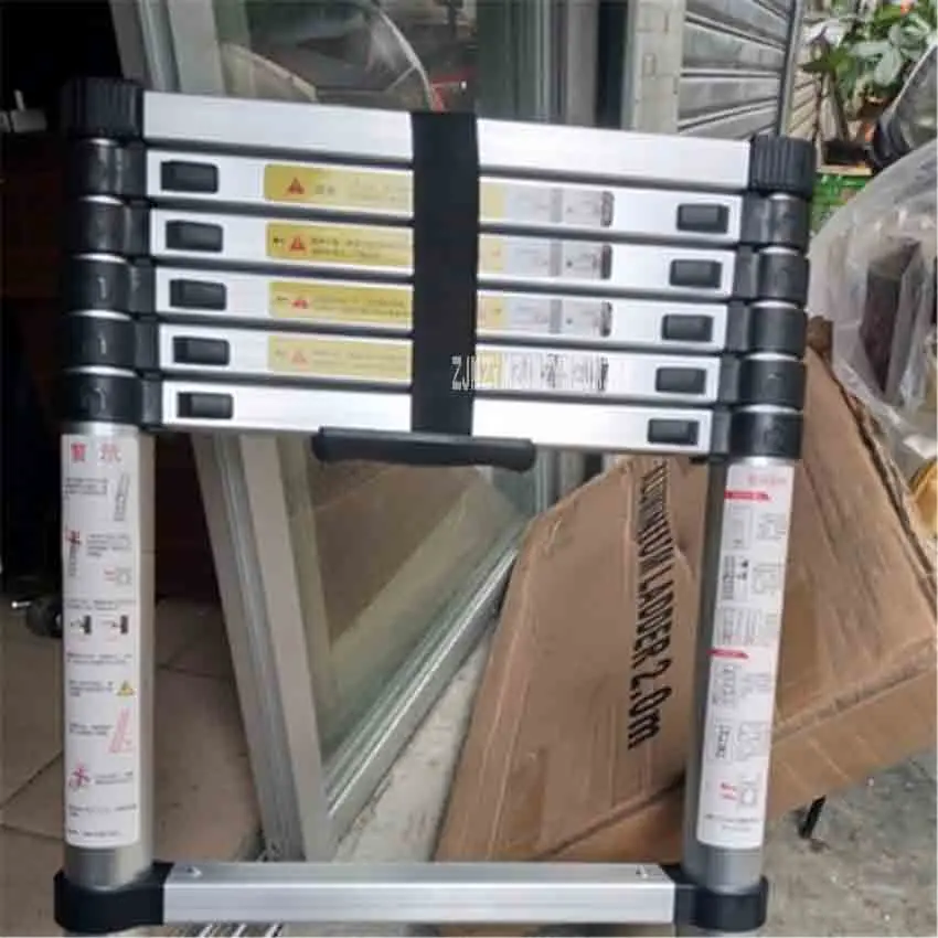 

DLT-A Portable Thick Aluminum Alloy Extension Ladder Single-sided Telescoping Straight Ladder 2 Meters 7 Steps Foldable Ladder