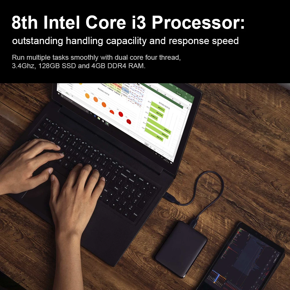 Xiaomi Mi ноутбук Air Notebook 15,6 ''Core i3-8130U 4 Гб DDR4 RAM 128 Гб SSD ROM Intel UHD Graphics 620 Windows10