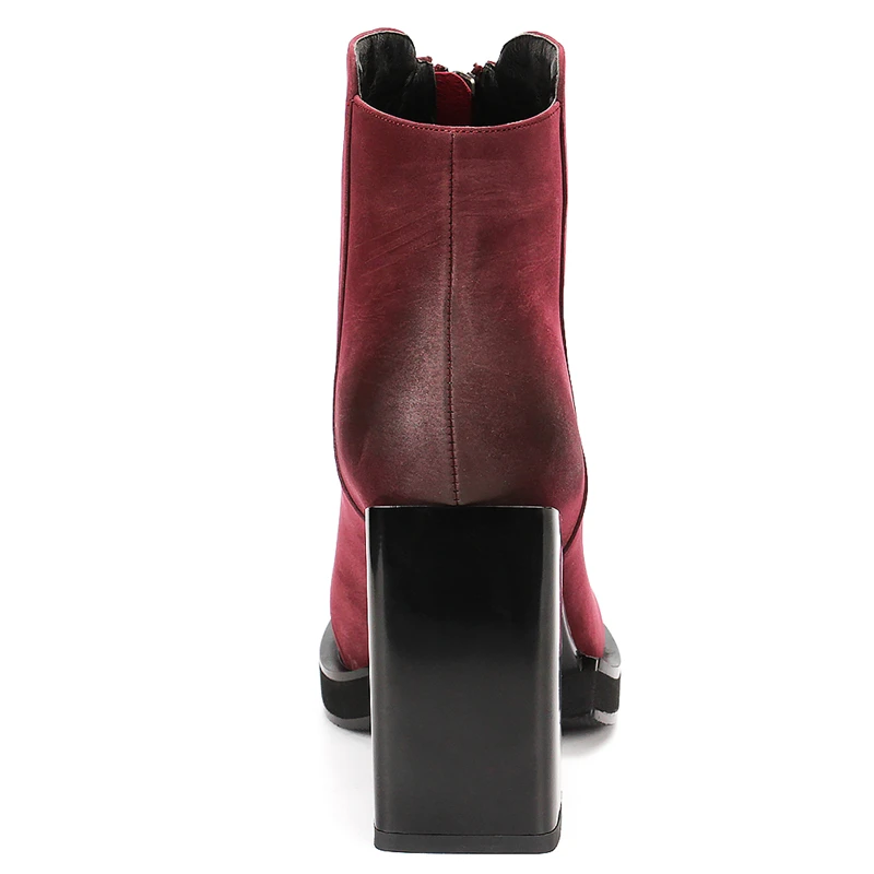 Женские ботильоны на молнии DORATASIA черные ботинки массивном каблуке большие