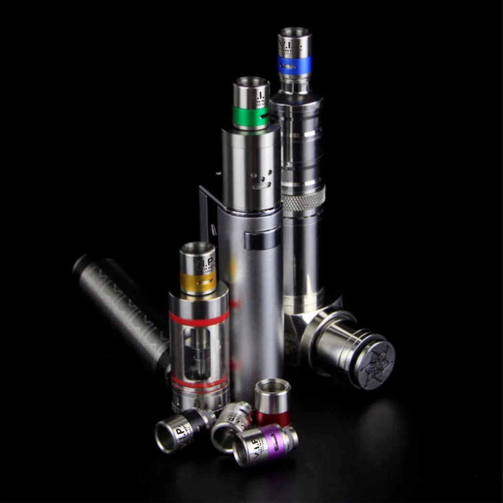 

Aluminum& SS 510 drip tip adjustable airflow multiple color mouthpiece for ijust s Alien VIP V.I.P Black Silver Red Yellow