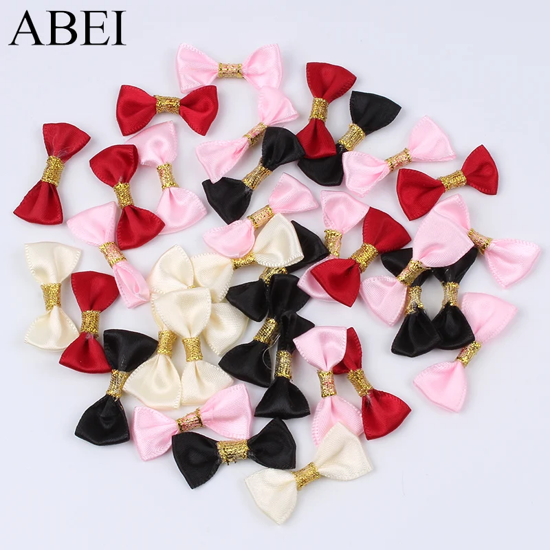 100pcs/lot Mini Bows Satin Ribbon Bow Ties For Wedding Party Scrapbook Gift Box Decoration DIY Handmade Sewing Craft Ornaments | Дом и сад