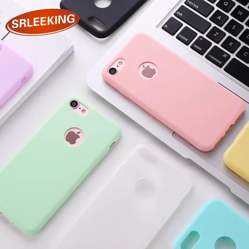 SRLEEKING для iphone 6s Силиконовый ТПУ мягкий чехол яркий однотонный Чехол мобильного