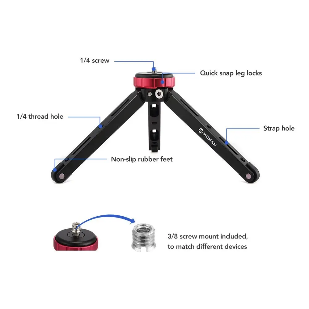 Moman Настольный Штатив Minipod для DSLR беззеркальной камеры Camcoder Gimbal стабилизатор с 1/4