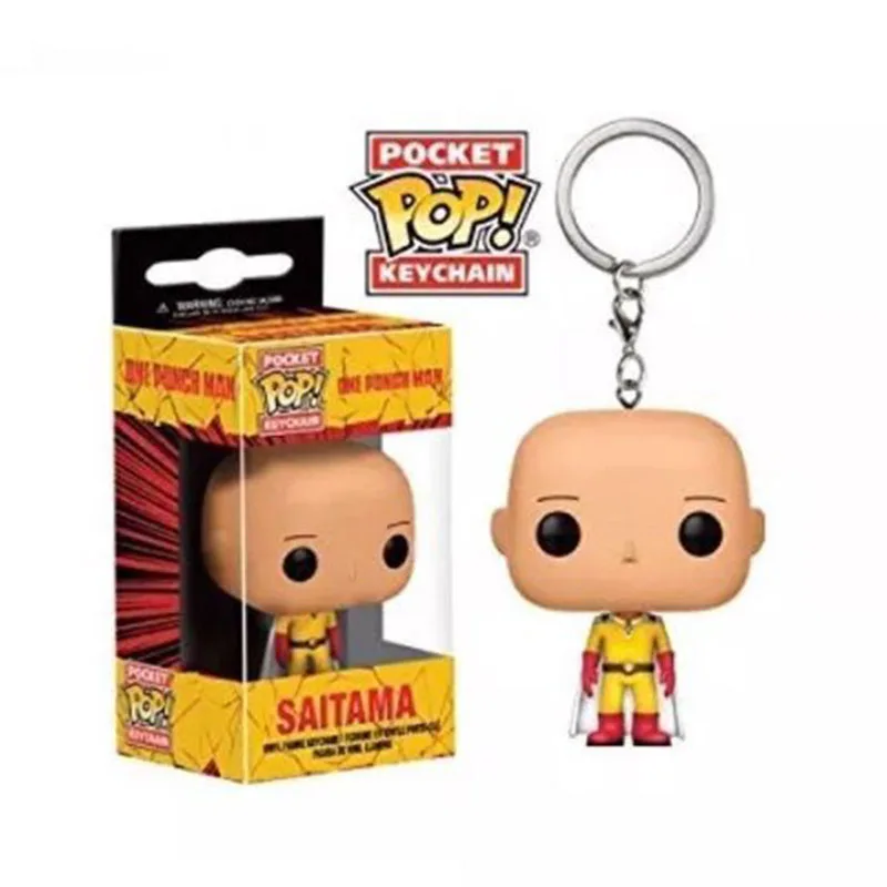 

4cm ONE PUNCH MAN Q version Saitama Sensei Keychain Model toys for christmas gift no box free shipping