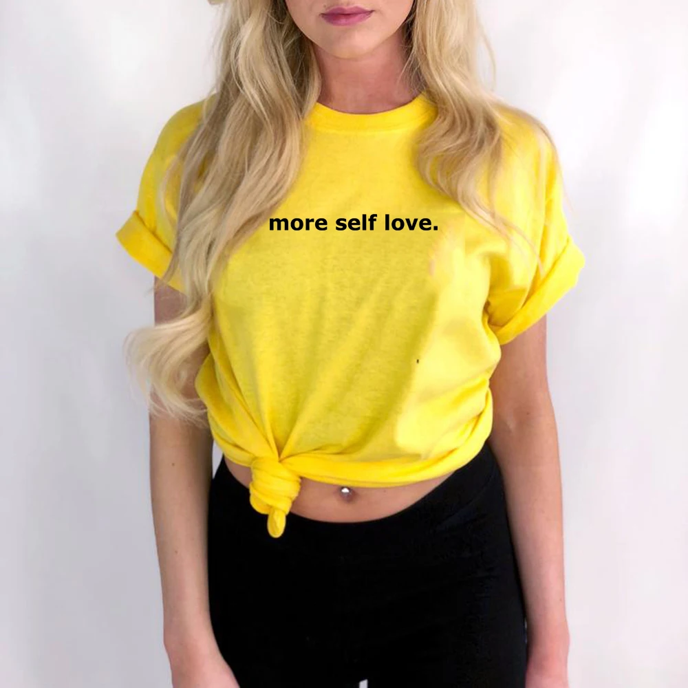 More Self Love женская футболка летняя с коротким рукавом повседневная забавная для