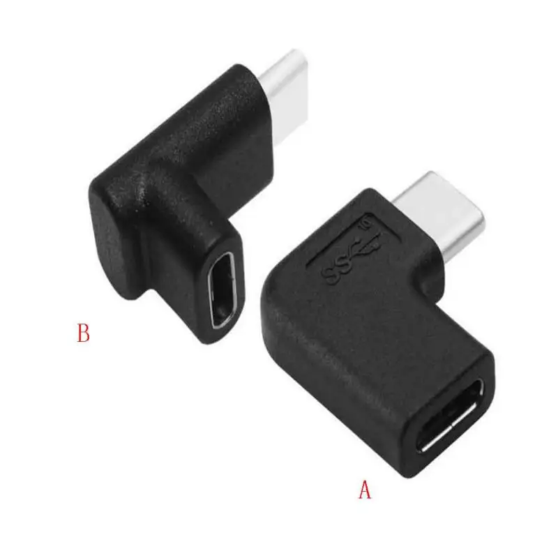 USB3.1Type C штекер к Женский Адаптер конвертера с 90 градусов под прямым углом Боковой