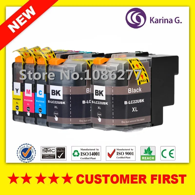 Compatible For LC22UXL 22UXL LC22U Full Ink Cartridge BK/C/M/Y Compatible For Brother DCP-J785DW MFC-J985DW Printer
