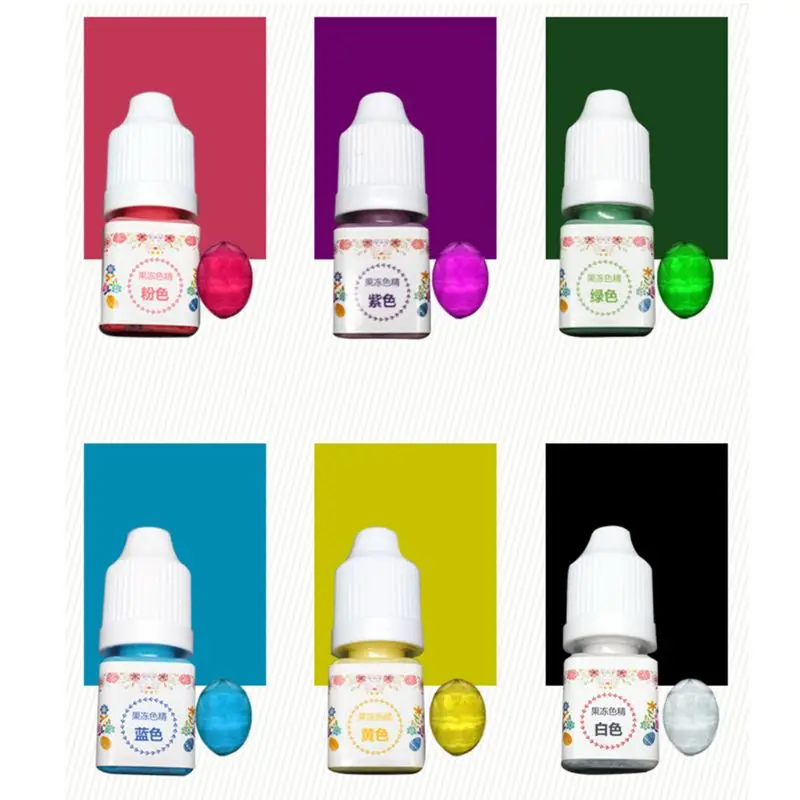 6 Pcs/Set UV Glue Jelly Pigment Liquid Epoxy Resin DIY Handmade Crafts Jewelry Making Mixed Color High Concentration Translucent | Украшения