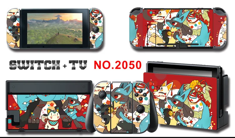 Для nintendo Switch Pain sticker консоль Dock Joy Con полное покрытие цветной бумажной кожи Закаленное стекло протектор экрана от 2000-2305