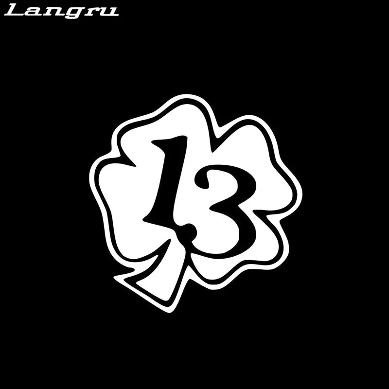 Langru 4 листовой Клевер Lucky 13 виниловые наклейки для автомобиля-Стайлинг наклейка