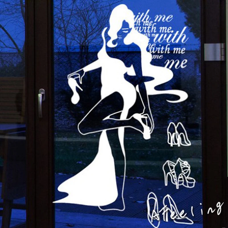 Наклейки на стену каблуки красивое платье наклейки прикрепленные к