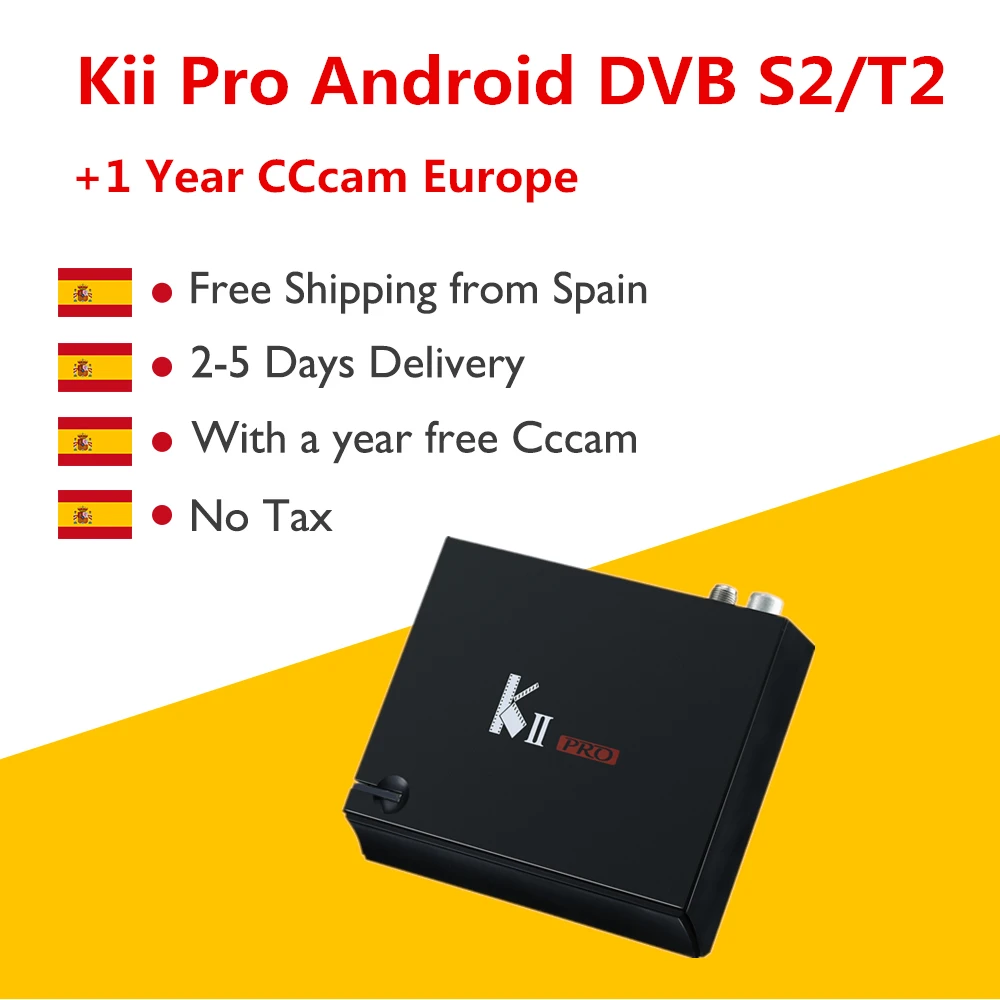 KII PRO Спутниковый ресивер+ 1 год CCcam Cline 2 ГБ/16 ГБ Гибридный Android 7,1 tv Box DVB-T2 DVB-S2 Amlogic S905D BT4.0 двойной WiFi