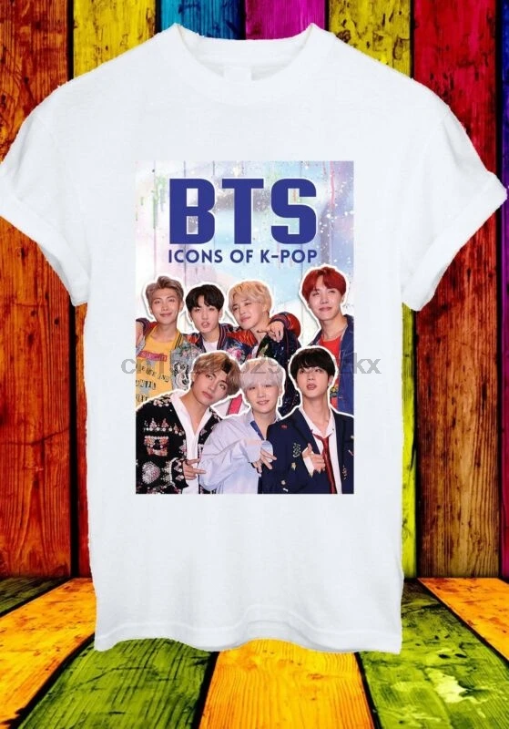 Bts Boy Band Icon K POP Jin Suga J Hope RM Jimin V Мужская и женская футболка унисекс 365|Мужские